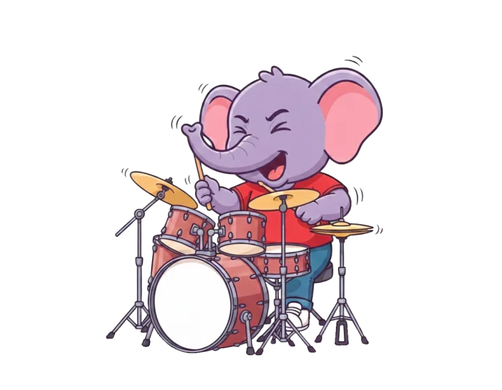 Raphi tocando la batería
